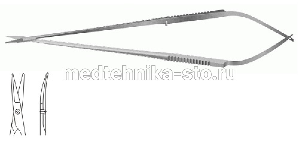 Ножницы м/х изогнутые, 160 мм, пл.р, т/к, р.ч. 14 мм